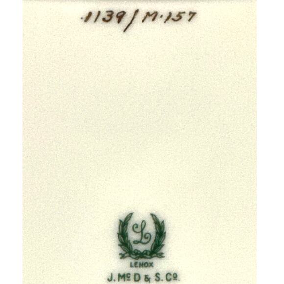 Antique Lenox for J. McD & S. Co 1906-1930 Square 8.75" Handled Serving Plate - Picture 6 of 8